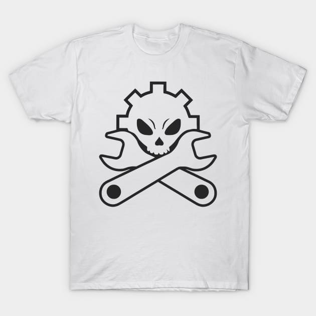 Mechanic Skull And Crossed Tools Funny T-Shirt by Ramateeshop